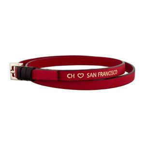 NWT CH Carolina Herrera Red Leather Wrap Bracelet